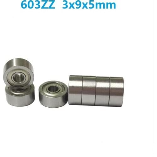 100pcs/lot 603ZZ 603Z 603 Z ZZ bearing 3x9x5mm Deep Groove Ball bearing Miniature Mini 3*9*5mm for 3D printer parts