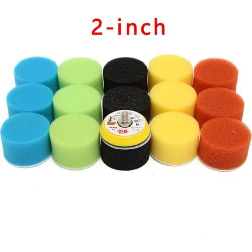 16pcs 2 Inch 50mm Buffing Sponge Polishing Pad Dual Action Hand Tool Kit Car Polisher Compound Polishing Thread Abrasive Tools