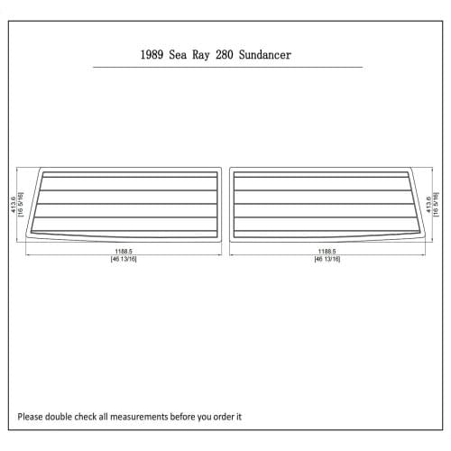 1989 Sea Ray 280 Sundancer Swim Platform Pad 1/4" 6mm Boat EVA Teak Decking