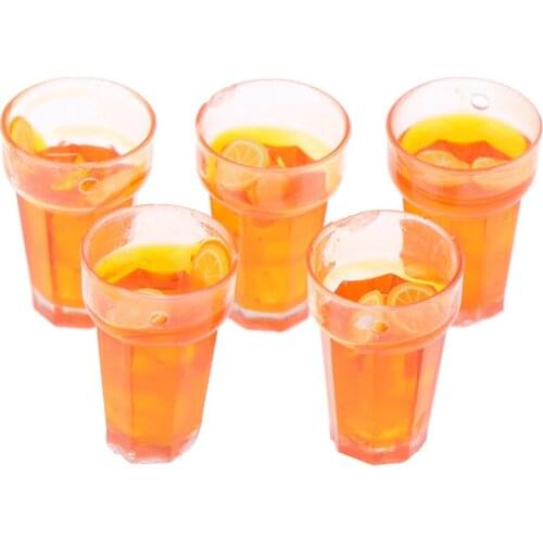 2/5/6Pcs Mini 1:12 Dollhouse Miniature Food Lemon Tea Cups Doll House Drinks Model Toy