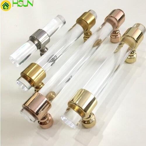 2 pcs New modern simple acrylic bar handle acrylic crystal handle plexiglass handle bathroom hook