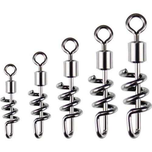 20Pcs Lure Spinning Fishing Solid Swivel Ring High-Speed Connector Accessories Multiple Models Metal Intensity PJ0009