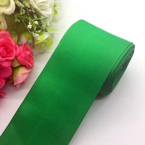 3yards/lot 2Inch 50mm Wide Green Grosgrain Ribbon Hair Bows Wedding DIY Crafts