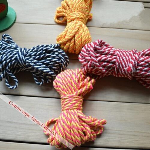 4 colors 0.2'' Cotton Rope Braided 5mm mix-color 8ply DIY Jewellery Zakka Drawstring Cord Lacing cord free shipping 50 yard