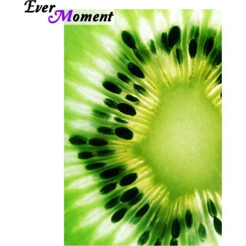 Ever Moment Diamond Painting Kiwi Fruit Green Color Picture Stone Painting Diamant Embroidery Diamond Food Full Mosaic ASF850