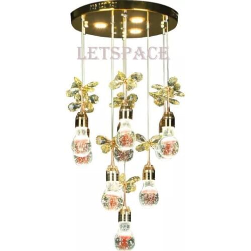 Free shipping Personality droplight fashion crystal jellyfish bubble pendant lighting High-top LED bedroom/dining lamp Art lamps