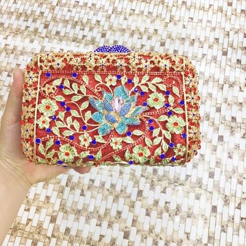 DG PEAFOW Green color Fashionable New Lotus Evening Bag Ryans stone Cocktail Party Hand Bag Bride Wedding Clatch Bag DG1816