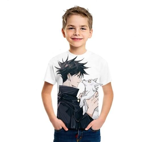 Jujutsu Kaisen Anime Summer New Boys Girls 3D Cotton Comfortable T-Shirt Fashion Simple Versatile Childrens Short Slee