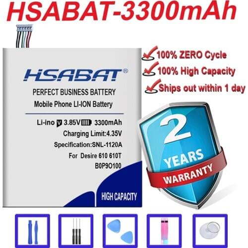 HSABAT 3300mAh New High Quality BOP9O100 B0P9O100 Battery for HTC Desire 610 612 610t 610x D610T Cell phone battery