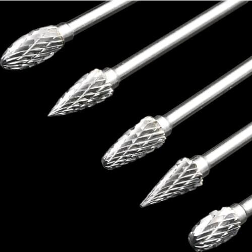 Shank Hard Metal Grinding Head Wood Carving Tungsten Steel Rotary Boring Cutter File Tool Single Slot Milling Dome Files