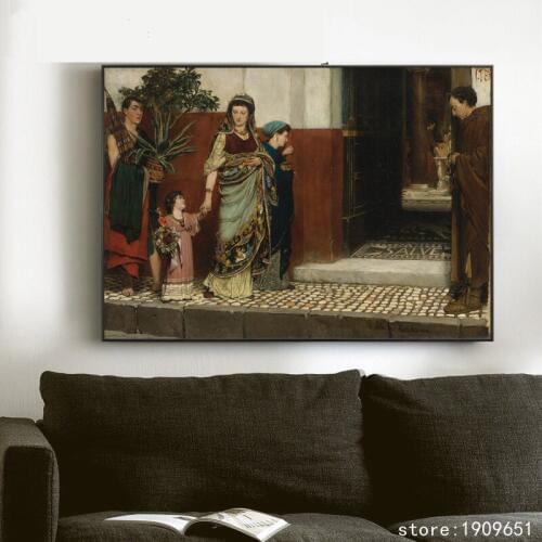 No frame classical palace figures people scenery canvas printings oil painting printed on cotton wall art decoration picture