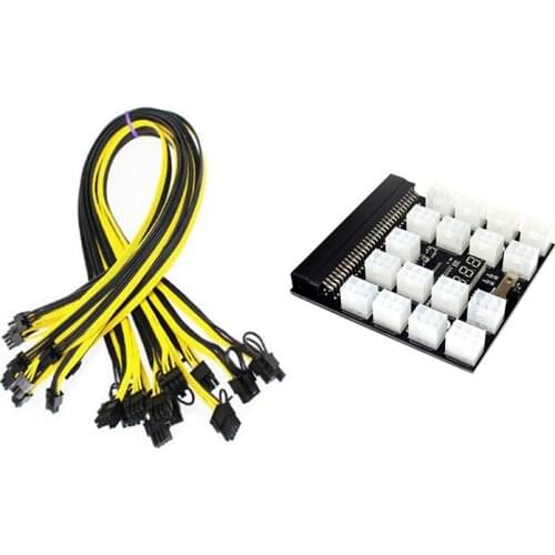 IXUR Power Module Breakout Board for HP 750W 1200W PSU Server Power Conversion +17pcs 12pcs 6Pin to 8Pin Power Cable for BTC