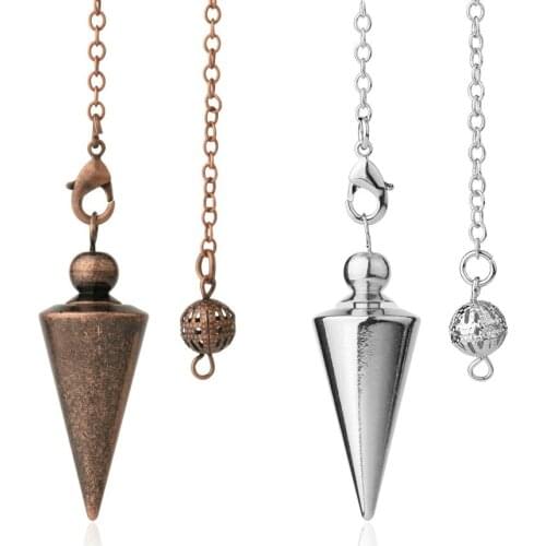 Cone Metal Pendulum for Wicca Antique Copper Gold-color Spiritual Pendulo Radiestesia Healing Pendule Hot Sale Jewelry