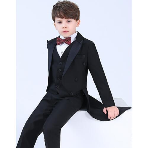 Baby Boys Suits Tuxedo for Boy 2019 Single Breasted Jacket Blazers for Boy Kids Suit Formal Wedding Wear Cotton Children Clothes