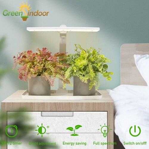 Plant Grow Lights for Indoor Plants Led Full Spectrum Desk Lights Timer Hydroponics Lights With Height Adjustment for Flowers