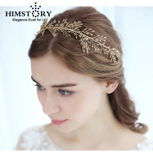 Newest Handmade Golden Vine Beaded Bridal Headband Wedding Hair Accessories Bridal Headpiece Women Party Hairband Hair Jewelry