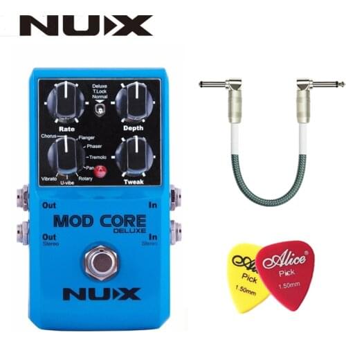 NUX Mod Core Deluxe Guitar Effect Pedal True Bypass 8 Modulation Effects Preset Tone Lock for Electronic Guitar and Bass
