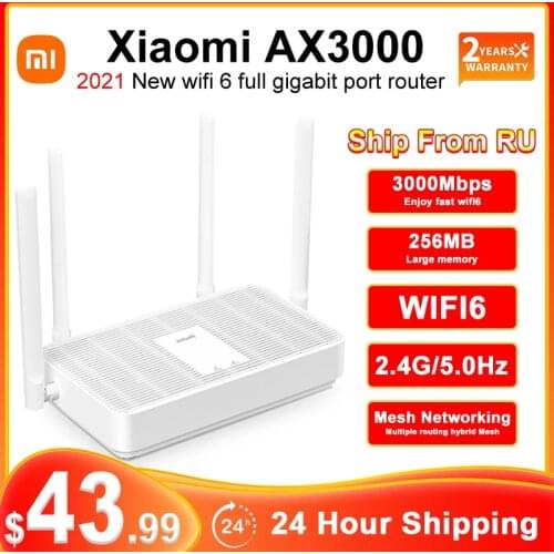 Xiaomi Redmi Router AX6 Wifi 6 Mesh Gigabit 2.4G/5.0GHz Dual-Band Wireless Router Signal Amplifier 6 High Gain Antennas Home AX6