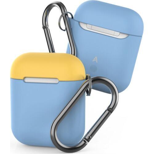 Silicone Earphone Case with Hanging Hook for Apple Airpods Protective Skin Cover Two Color for Airpods Accessories Charging Box