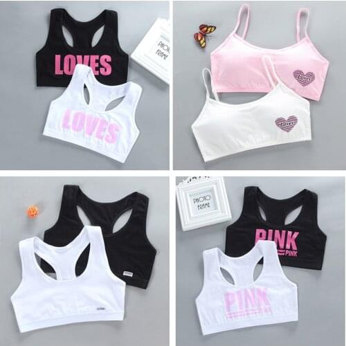 2PC Tops for 12 Years Old Girls Training Bras Kids Soft Underwear Girls Accessories Breathable Children Sport Bras for Teen 8-15