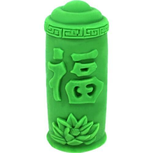 Traditional Chinese Candle Silicone Mold Cylindrical with Blessing Word DIY Handmade Soap Mould
