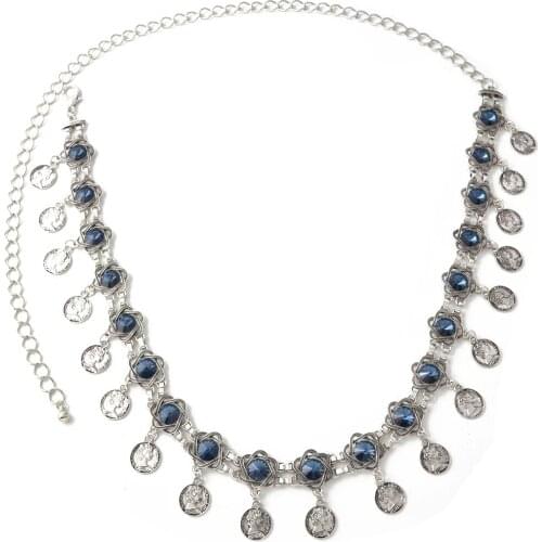 Bohemian Style Pearl Diamond Silver Plated Fashion Flower Waist Chain Female Sexy Beach Body Chain Belly Dance Waist Chain