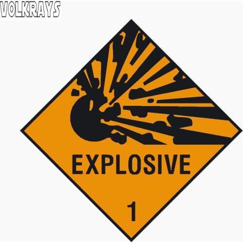 Volkrays Creative Car Sticker Explosive Notice Warning Mark Accessories Reflective PVC Decal for Kia Rio Mustang Peugeot,9cm*9cm