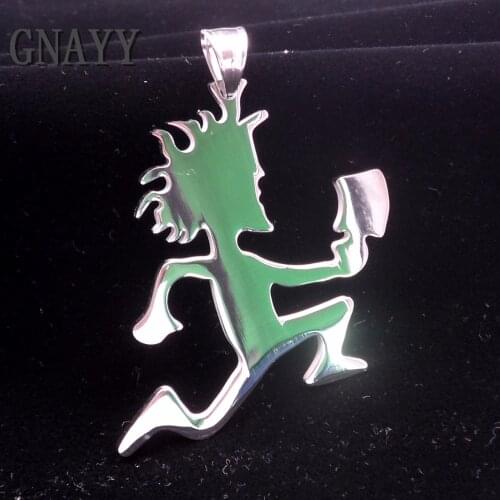 GNAYY JEWELRY Large 2 inch Hatchetman Charms ICP Hatchet Man Pendant Juggalo Grade Stainless Steel Pendant Necklace 30 inch