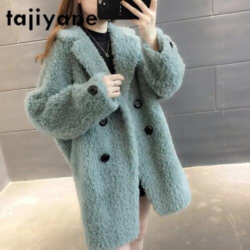 Winter Women Coats 2021 Real Fur Coat Woman 100% Wool Jacket Female Jackets Long Korean Style Slim Abrigo Mujer TN1614