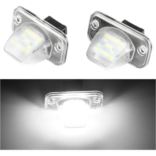 2pcs Error Free 18 SMD White LED License Plate Light Number-plate Lamp Auto Turn Signal For VW Transporter T4 Passat 1990-2003