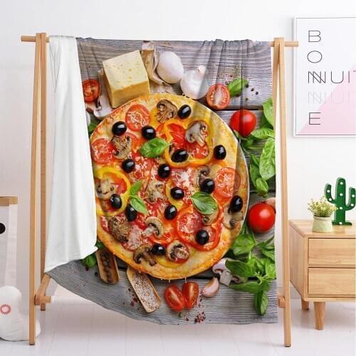 2020 Funny Crazy Round Air Conditioning Blanket Food Creations Pizza Donut Hamburger Wrap Throw Round Blanket Hamburger