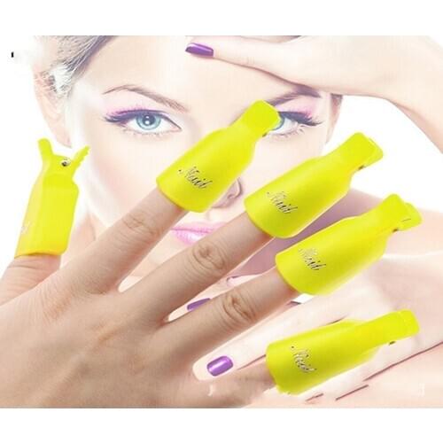 300Sets Fashion Hot 10pcs/lot Plastic Nail Art Soak Off Cap Clip UV Gel Polish Remover Wrap Tool Gofuly