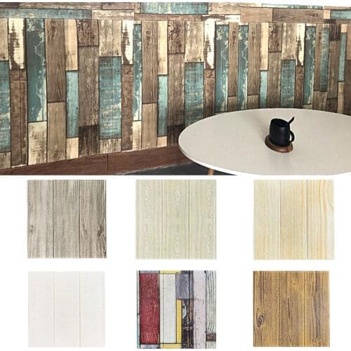 3D Wood Grain Waterproof Wall Sticker Self-adhesive Panels Decal DIY Background Wall Decals
