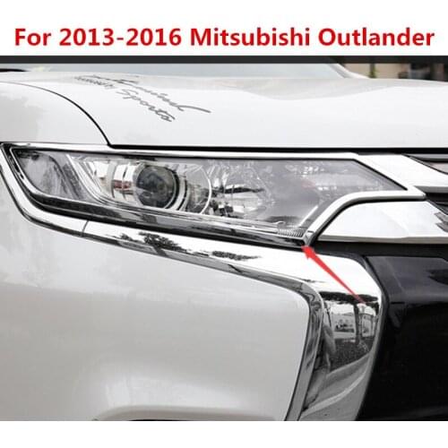 ABS Chrome Front headlight Lamp Cover For 2013-2016 Mitsubishi Outlander Samurai Car styling