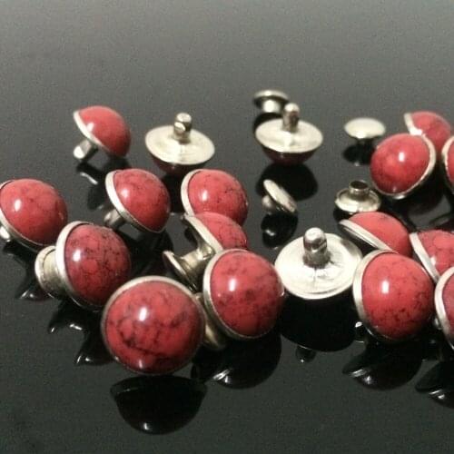 DIY100PCS 10mm Accessories Red Turquoise Crack Rivets Leather Craft Punk Studs Shipping Free
