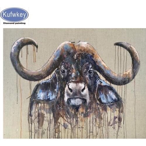 Buffalo pattern DIY diamond embroidery full square round diamond painting cross stitch kit 5D mosaic wall stickers home decor