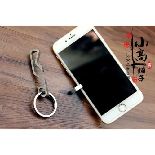 Titanium Alloy Keychain Key Ring Hang Buckle Carabiner Quick Hook Camping Equipment EDC Tool Bottle Opener Phone Stents