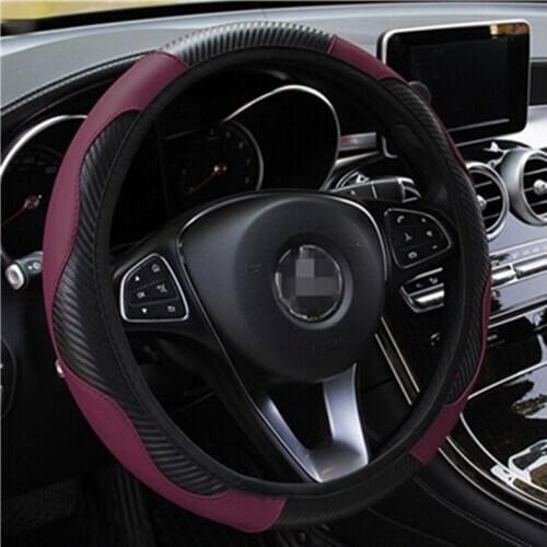Car Steering Wheel Cover Anti Slip Leather 38CM Auto Sports Car Steering Wheel Covers Interior Wrap Cover Car Accessories