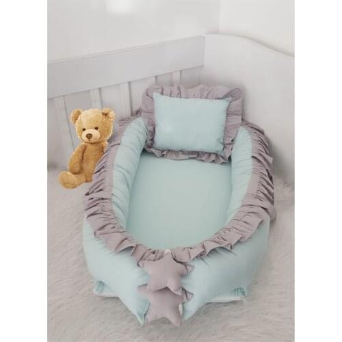 Jaju Baby Handmade, Mint Frilly Luxury Design Babynest