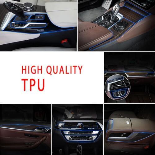 For BMW 5 series G30 G38 High Quality TPU Knob Gear Panel Door Interior Scratch Resistant Protective Film Stickers
