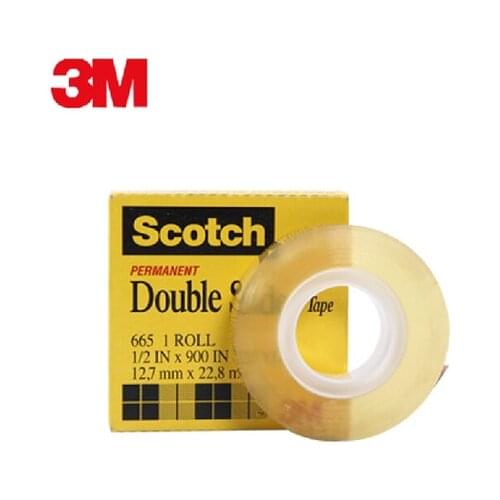 2x3M Scotch 665 double-sided adhesive tape 3M 665 scotch tape/ transparent double faced adhesive 12.7mm*22.8m