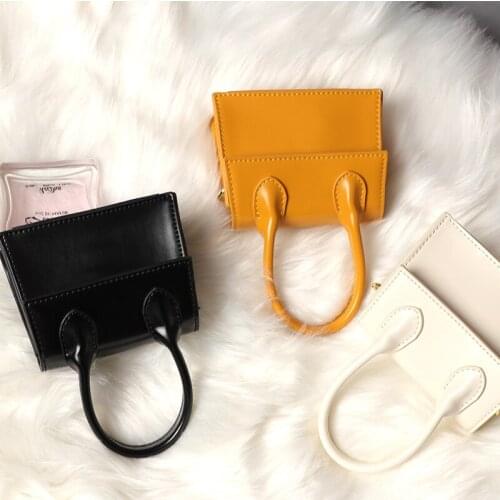 New Style Ladies Handbag Korean Fashion Mini Crossbody Solid Color PU Leather Shoulder Bag