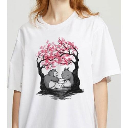 Neighbor Totoro spirit leaves T-shirt studio Ghibli Viper Japanese cartoon anime women T-shirt Summer Harajuku Top T-shirt
