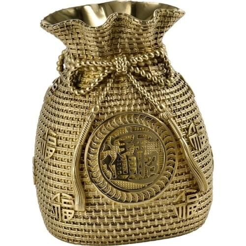 New Chinese Style Copper Fortune Drawing Piggy Bank Decoration Shop Opening Coffee Shop Club Living Room Entrance Cabinet