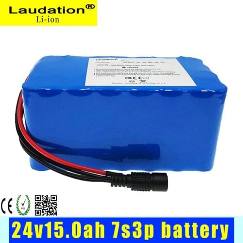 24v battery with bms 15ah15000mAh 7s3p 21700 pack lithium ion battery for 250W 350W E bicycle Universal ebike escooter laudation