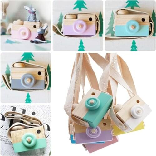 Mini Cute Wood Camera Toys Children Fashion Clothing Accessory Toys Birthday Christmas Holiday Gifts Safe Natural Toy for Baby