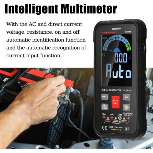 HABOTEST HT116 Multimeter VA 9999 Counts with Flashilight Ture RMS NCV Direct Current AC Capacitance Duty Ratio Diode Live Test