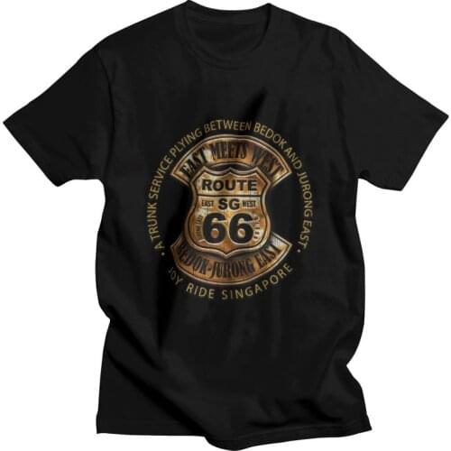 Grunge Historic Route 66 Tshirt Men Leisure Tees Top 100% Cotton T Shirts Short Sleeve Retro Mother Road America Highway T-shirt