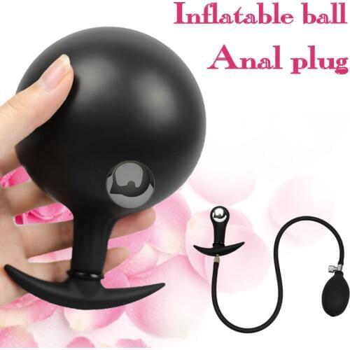 Inflatable Butt Plug Anal Balls Sextoy Built in Metal Beads Buttplug Vaginal anal dilator Pump Sex Toys for Adults Gay Men Women