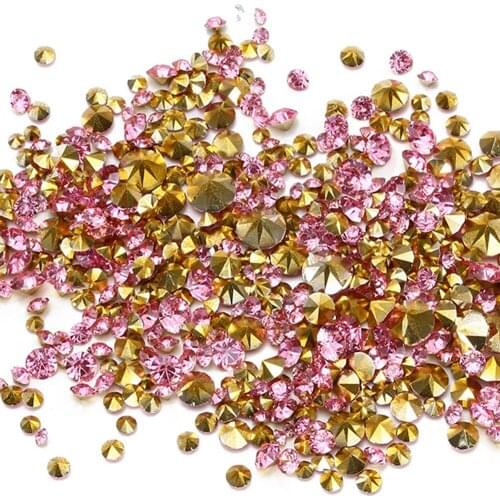 Wholesale Light Pink Resin Rhinestones Glue On Beads PointBack Many Sizes Diamond Jewelry Nail Art Wedding Dress Decoration DIY